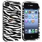 New White/Black Zebra Snap On Case+Car Charger+Dashboard Mount For 