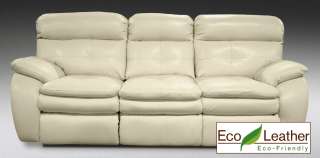 Evan Ice Leather Dual Reclining Sofa    Furniture Gallery 