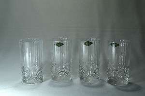 SHANNON Ireland CRYSTAL WATER GLASSES set of 4 NEW  