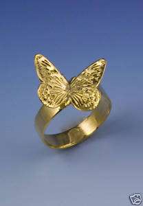 Closed Wing Butterfly Ring   14K Yellow or White Gold  