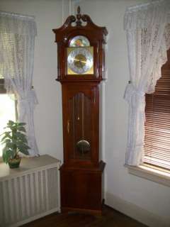 vintage cherry grandfather clock w/ Westminster chimes  