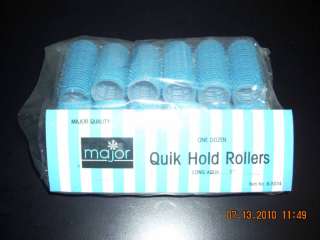 NEW 1 INCH BLUE QUICK VELCRO HAIR ROLLERS, 12 FOR $4.95  