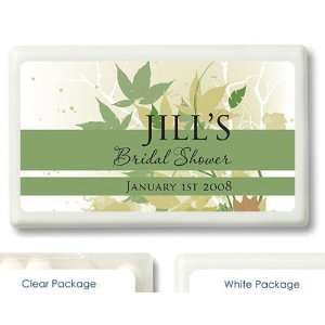 Wedding Favors Green Falling Leaves Design Personalized Mint Container 