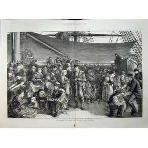   1872 Steerage German LloydS Atlantic Steam Ship Art