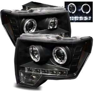    09 10 Ford F 150 Black LED Halo Projector Headlights: Automotive