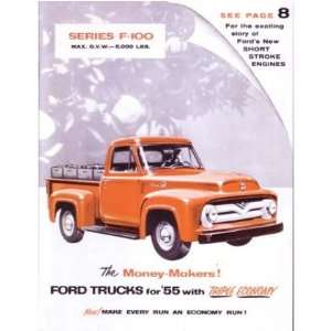  1955 FORD F100 TRUCK Sales Brochure Literature Book 