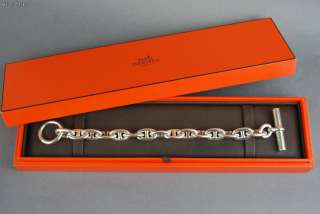Authentic HERMES Chaine dAncre Toggle Bracelet Sterling Silver 925 w 