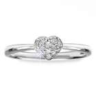 Sea of Diamonds 1/10 Carat Diamond 14k White Gold Heart Promise Ring 