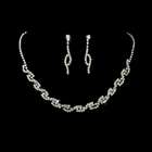   Glance Fashions Silver Crystal Rhinestone Swirl Necklace Earring Set