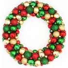   of Red, Green & Gold Shatterproof Christmas Ball Ornament Wreath