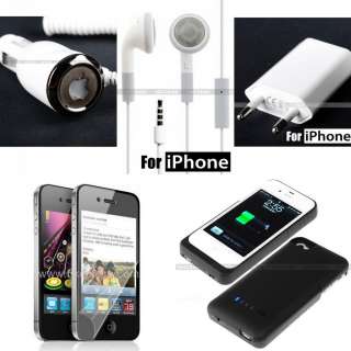 For iPhone 4 4S 1900mAh External Battery Charger Case / Screen 
