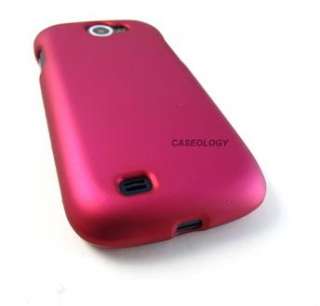 PINK RUBBERIZED HARD SNAP ON CASE COVER SAMSUNG EXHIBIT II 2 4G 