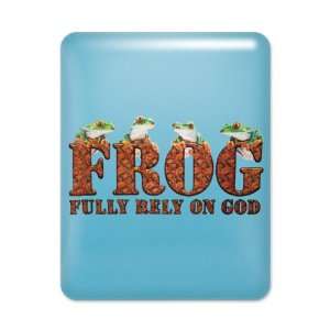    iPad Case Light Blue FROG Fully Rely On God 