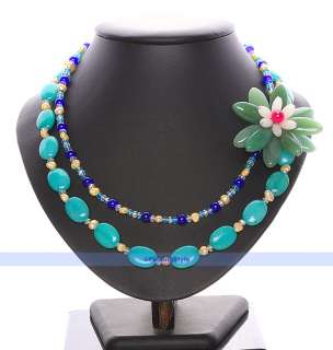   2Strds 20  Jade Pearl Flower Necklace  FINDINGJEWELRY  