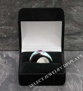 Classic Black Velvet Jewelry Ring Gift Box Display !!  