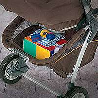   features a large storage basket under the seat so you can bring along