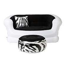 Pure Comfort Zebra Love Seat and Ottoman   Pure Global   