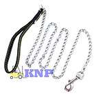 0MM X 72 Chrome Chain Dog Pet Leashes New 6FT Long Leather Strap