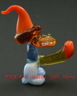 Glass Art Blown Figurine SEXY GNOME Murano Style # 3353  