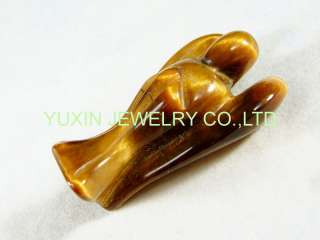 YNA199 Tiger eye stone carved angel with wing figurine  