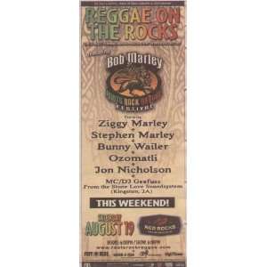  Ziggy Marley Bunny Wailer Red Rocks Newspaper Ad Poster 