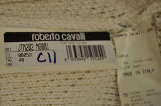 New $1250 Roberto Cavalli Women Sweater Top White Sz 42  