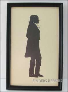 Vintage Silhouette THOMAS JEFFERSON Image Framed Screen Print Profile 