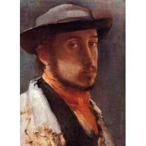 Oil Painting Self Portrait in a Soft Hat Edgar Degas Hand Painted Ar