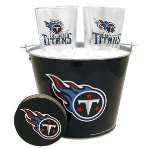  Tennessee Titans NFL Metal Bucket, Satin Etch Pint Glass 