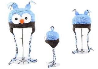 1pc 2 8T owl wool beanie/knitting warm hat handmade for toddler/kid(38 