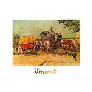  Vincent Van Gogh   Gypsy Caravan Canvas: Home & Kitchen