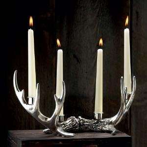  Chrome Silver Deer Antler Candle Holder: Home & Kitchen