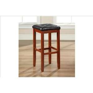   : 29 Inch Square Upholstered Seat Bar Stool Mahogany: Home & Kitchen