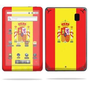   Skin Decal Cover for Coby Kyros MID7012 Tablet Spain Flag: Electronics