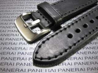 24mm NEW COW LEATHER STRAP BAND for PANERAI 24 Black  