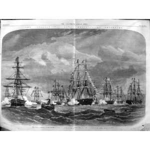   1865 British Ships Harbour Saluting EmperorS Fete Day