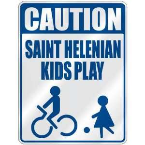 CAUTION SAINT HELENIAN KIDS PLAY  PARKING SIGN SAINT HELENA