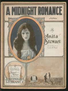 Midnight Romance 1919 ANITA STEWART Silent Film Theme Vintage Sheet 