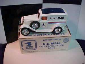 1932 U.S. MAIL FORD PANEL TRUCK 1/25 SCALE ERTL BANK  