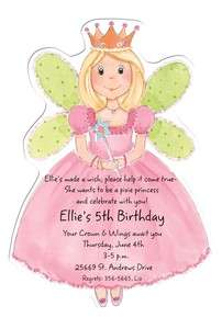 Custom Personalized Die Cut fairy princess Party Invitations fairy 