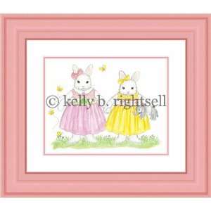  bunny sisters pink frame Baby