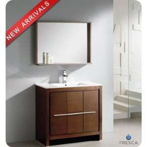  Fresca Allier 36 Inch Wenge Brown Modern Bathroom Vanity 
