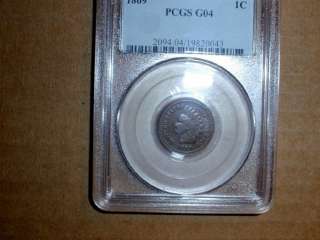 Indian Head Cent 1869,PCGS G04  