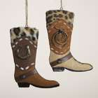 KSA Pack of 24 Country Western Cowboy Boot with Animal Print Christmas 