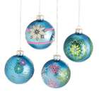 Midwest CBK Small Blue Patterned Ball Ornament (Set Of 4) Assorted By 