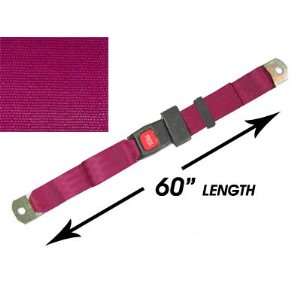  2 point Lap Seat Belt, Wine & Roses, 60 Inch Length with 