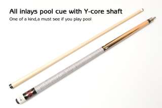 core Shaft 16 pcs shell precisely inlays Custom Pool Cue Stick,K3 