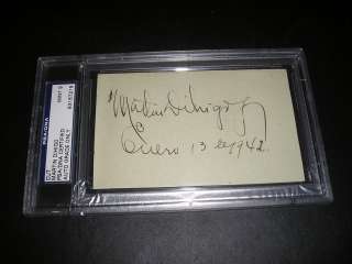 MARTIN DIHIGO HOF SIGNED 3X5 ALBUM PAGE PSA 9 MINT SUPER RARE 