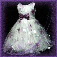 Purples Wedding Fancy Party Flower Girls Dress Age 3 8Y  