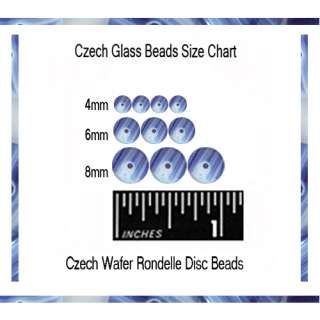 CZECH GLASS WAFER DISC RONDEL DRUK BEADS 4mm 6mm 8mm A  